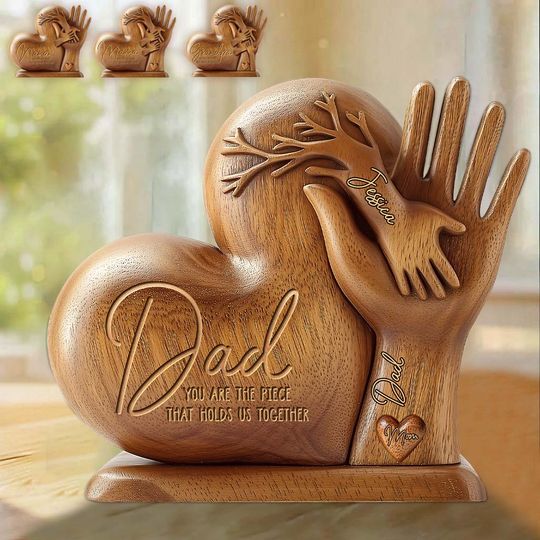 Discover Dad You Are The Piece That Holds Us Together - Personalized Father Shaped Acrylic Plaque
