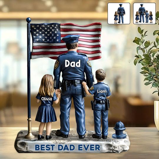 Discover Police Dad - Personalized Police Officer Custom Shaped Acrylic Plaque