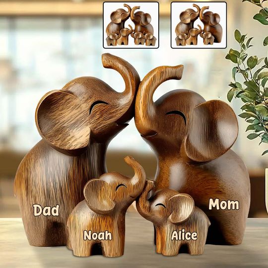 Discover Elephant Dad - Personalized Father Custom Shaped Acrylic Plaque