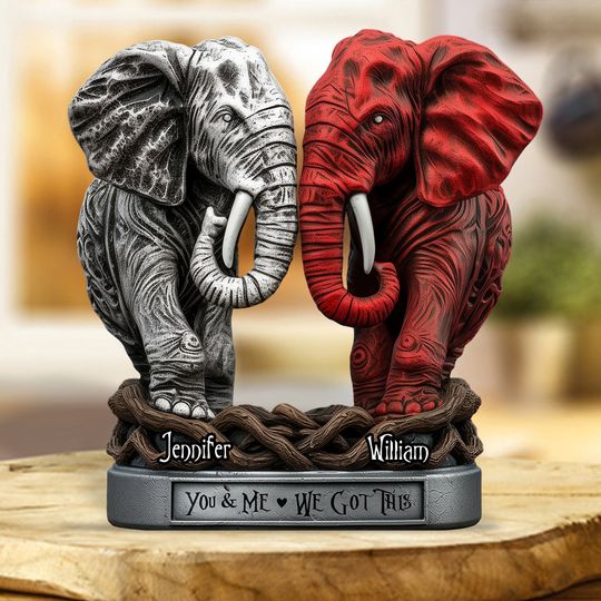 Discover You & Me - Personalized Elephant Custom Shaped Acrylic Plaque