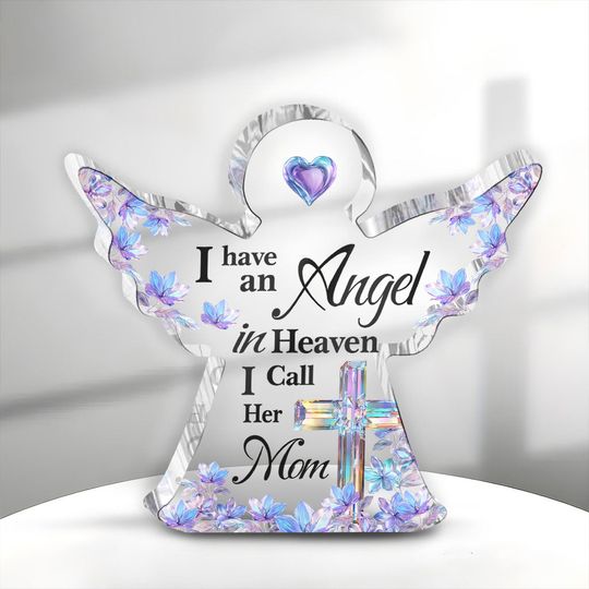 Discover Angel In Heaven - Personalized Memorial Custom Shaped Acrylic Plaque