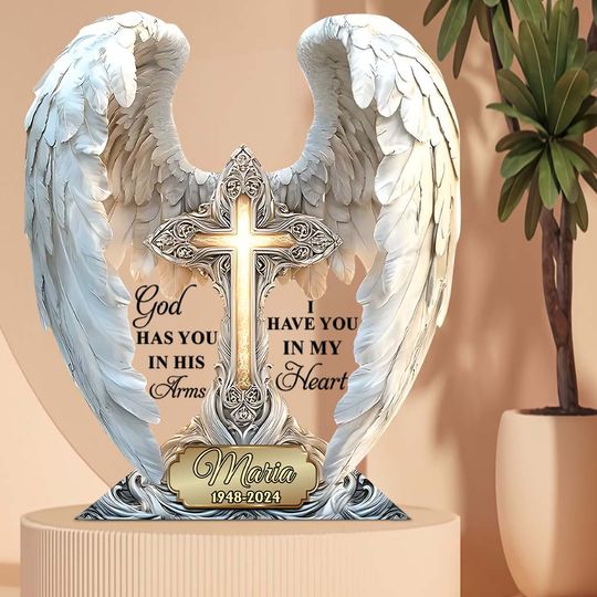 Discover I Have You In My Heart - Personalized Memorial Custom Shaped Acrylic Plaque