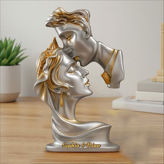 Discover Abstract Anniversary Gifts Couple Kissing - Personalized Couple Custom Shaped Acrylic Plaque