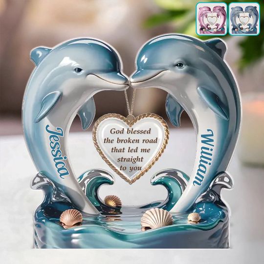 Discover From One Heart To Another, Always - Personalized Couple Custom Shaped Acrylic Plaque