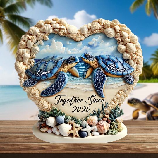 Discover Together Since - Personalized Turtle Custom Shaped Acrylic Plaque