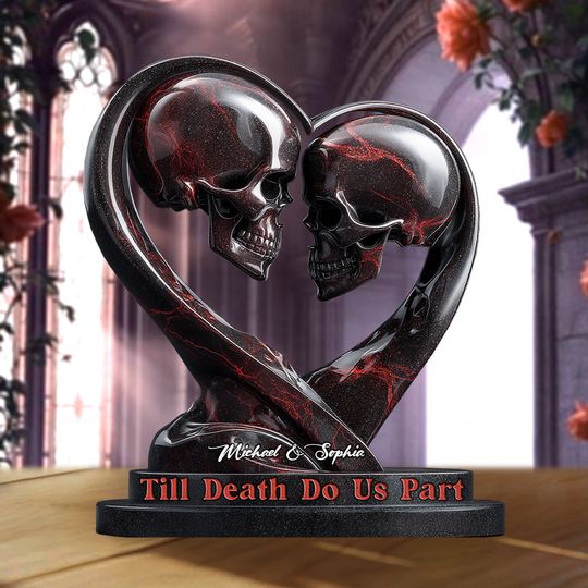 Discover Till Death Do Us Part - Personalized Skull Custom Shaped Acrylic Plaque