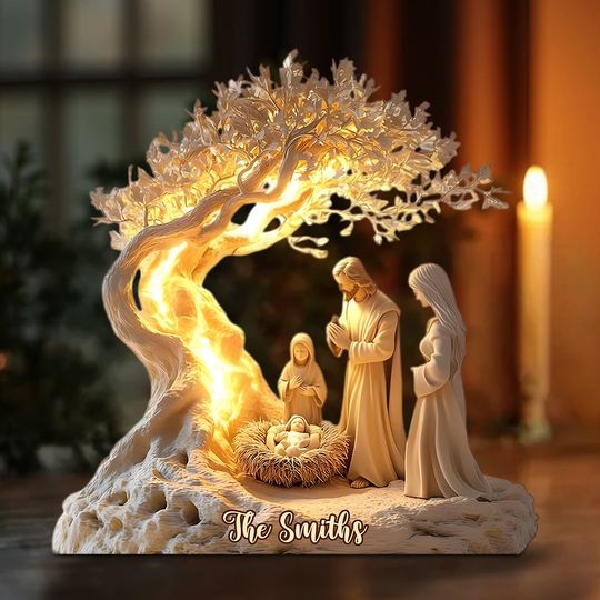 Discover The Holy Nativity - Personalized Christian Custom Shaped Acrylic Plaque
