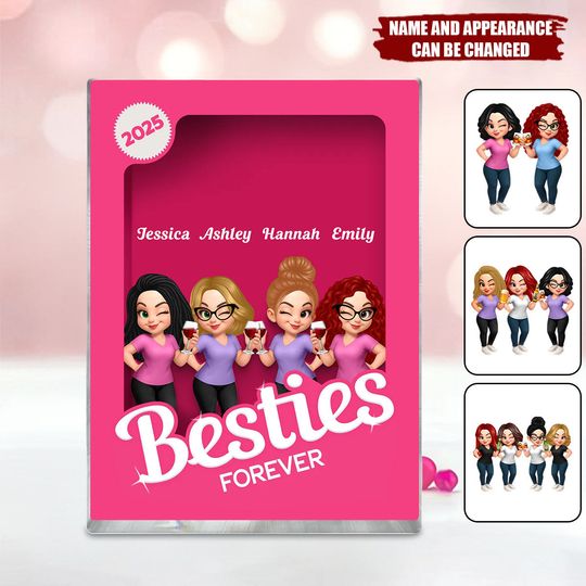 Discover Besties Partner In Crime Pink Action Figure - Acrylic Block Plaque