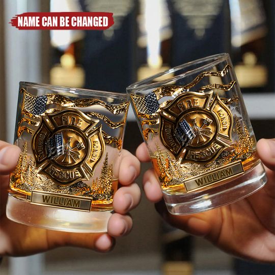 Discover Awesome Firefighter - Personalized Whisky Glass