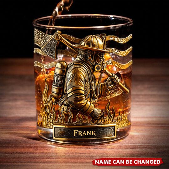 Discover Proud Firefighter - Personalized Firefighter Whiskey Glass