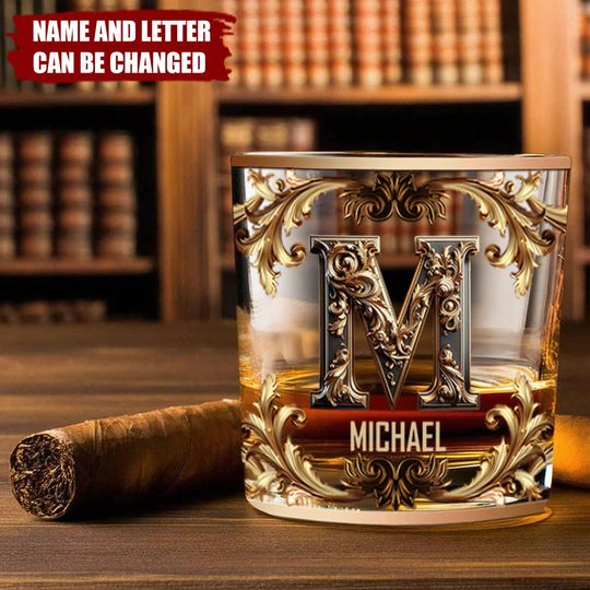 Discover Sip Your Letter Libations - Personalized Whiskey Glass