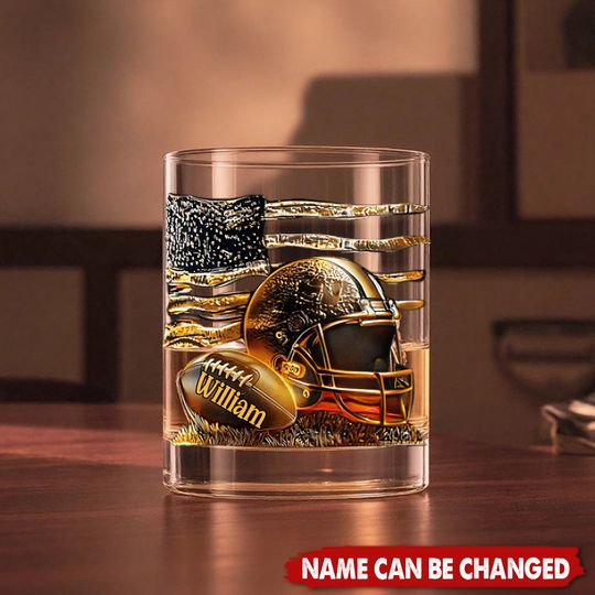Discover Whiskey And Football - Personalized Football Whiskey Glass