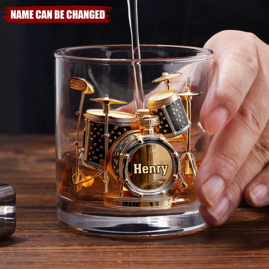Discover Awsome Drumer - Personalized Drummer Whiskey Glass