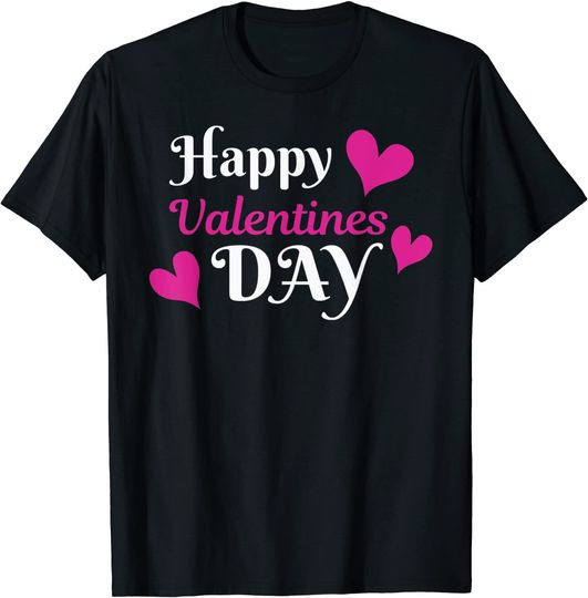 Discover Happy Valentines Day T-Shirt Camiseta Manga Curta Para Casal Dia dos Namorados