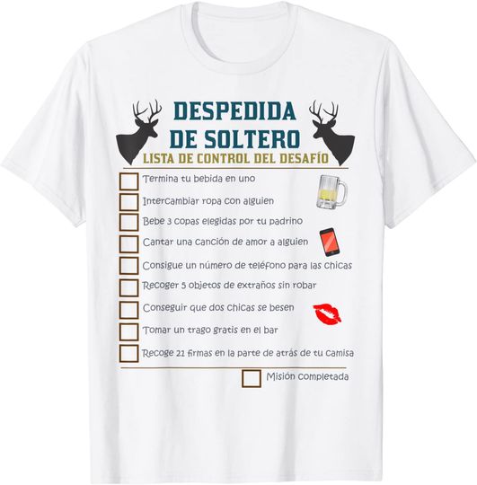 Discover Homem Despedida De Solteiro: Lista De Controlo Do Desafio, Atreva-Se T-Shirt