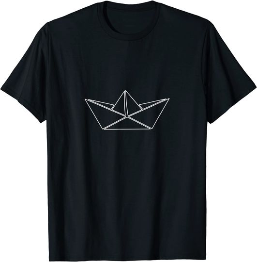 Discover Desenho De Construção De Um Barco De Papel De Origami T-Shirt