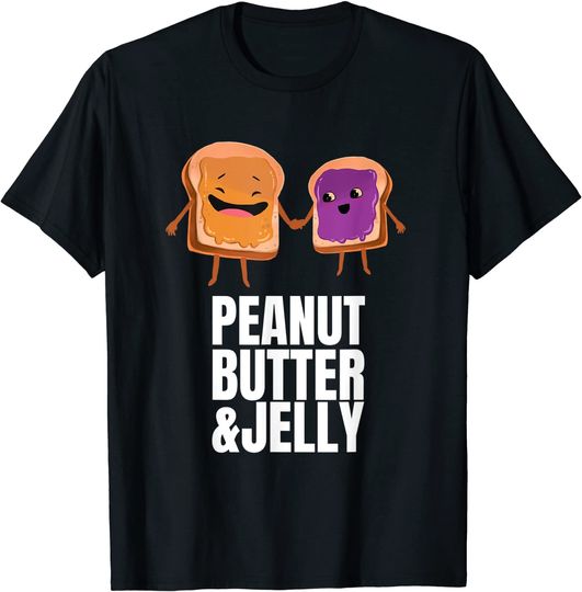Discover Peanut Butter and Jelly T-Shirt Camiseta Manga Curta Para Casal Dia dos Namorados
