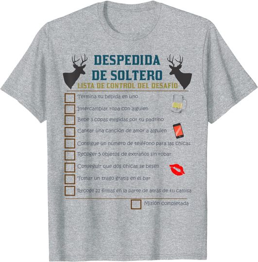 Discover Homem Despedida De Solteiro: Lista De Controlo Do Desafio, Atreva-Se T-Shirt