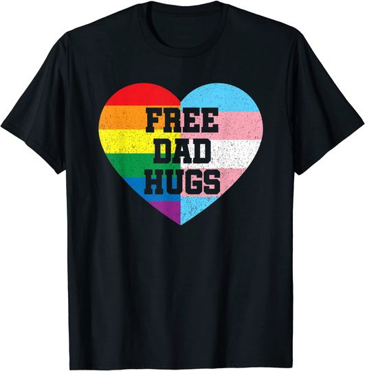 Discover Free Dad Hugs LGBT | T-Shirt Camisete Manga Curta para Homem e Mulher