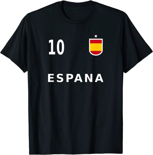 Discover T-shirt Futebol Espanhol Número 10 | Camiseta de Futebol Unissexo