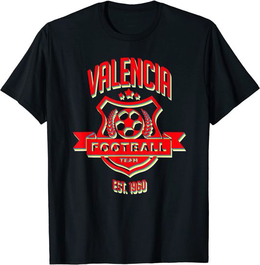 Discover T-shirt para Homem e Mulher Retro Valencia Football Team