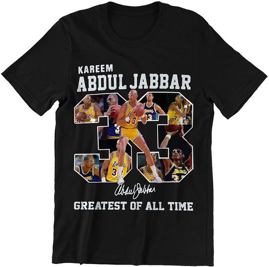 Discover Kareem Abdul Jabbar 33 Signature Shirt Greatest of All Time Shirt
