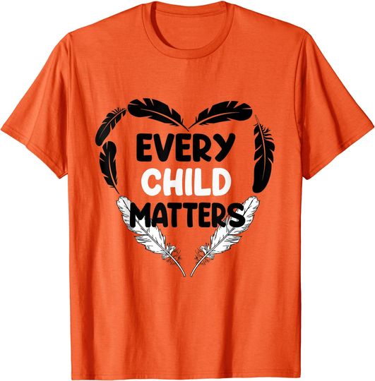 Discover T-shirt para Homem e Mulher Every Child Matters com Coração