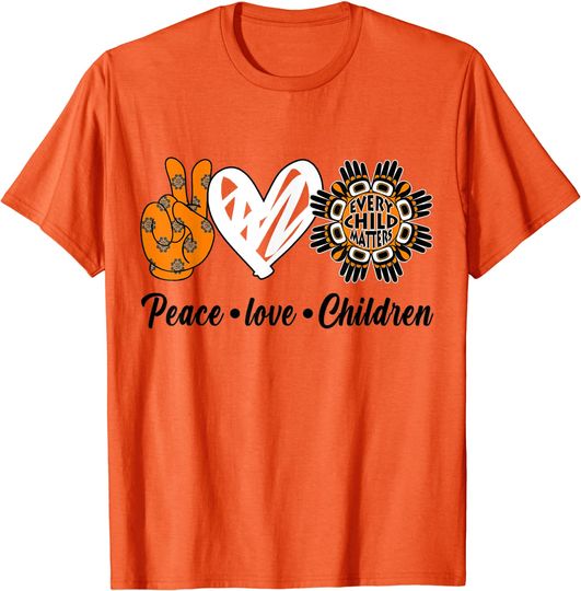 Discover T-shirt para Homem e Mulher Every Child Matters Paz Amor Crianças