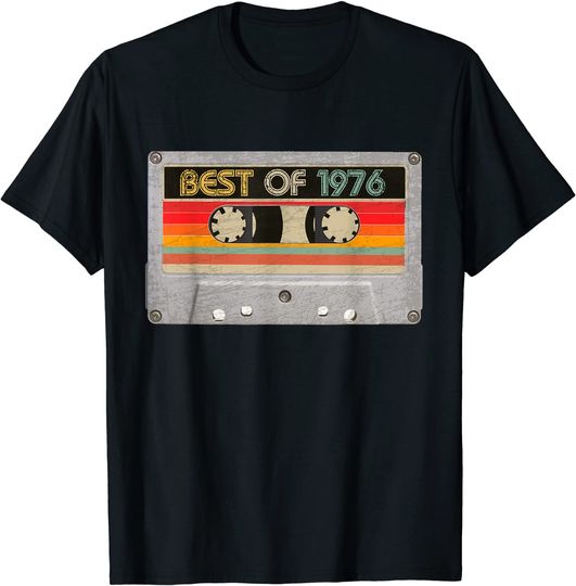 Discover Best Of 1976 45th Birthday Gifts Cassette Tape T Shirt