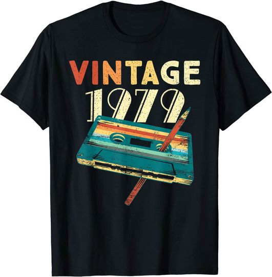 Discover Vintage 1979 Music Cassette 42nd Birthday  42 Years Old T Shirt