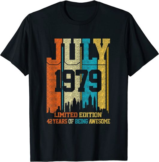 Discover Vintage 1979 42 Years Old Made In July 1979 42nd Birthday T Shirt