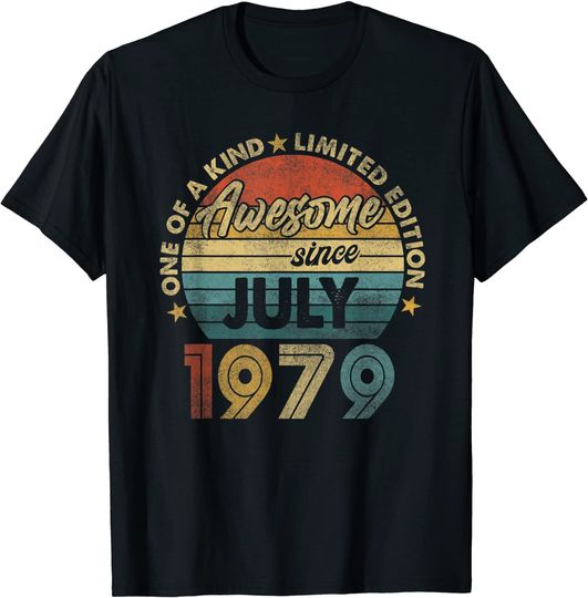Discover 42nd Birthday Men Awesome Since July 1979 T Shirt