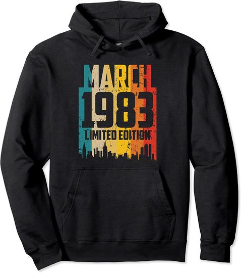 Discover March 1983 Limited Edition Retro Vintage Birthday Gift Pullover Hoodie