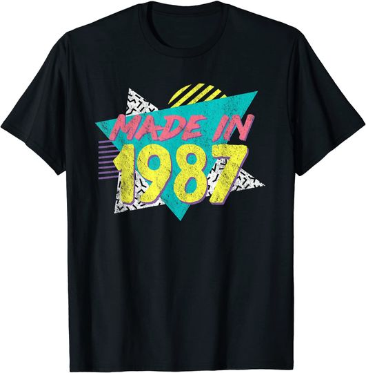 Discover Made In 1987 Retro Vintage 34th Birthday T Shirt