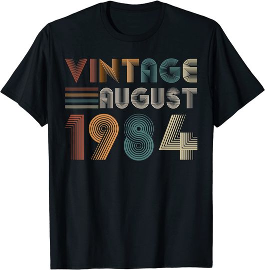 Discover Retro Vintage August 1984 T Shirt 35th Birthday T Shirt