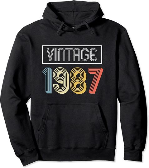 Discover Vintage 1987 Birthday Hoodie