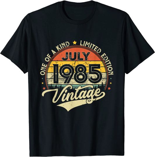 Discover 36 Years Old Retro Born In July 1985 T Shirt