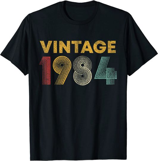Discover Vintage 1984 37th Birthday Gift Men Women 37 Years Old T Shirt