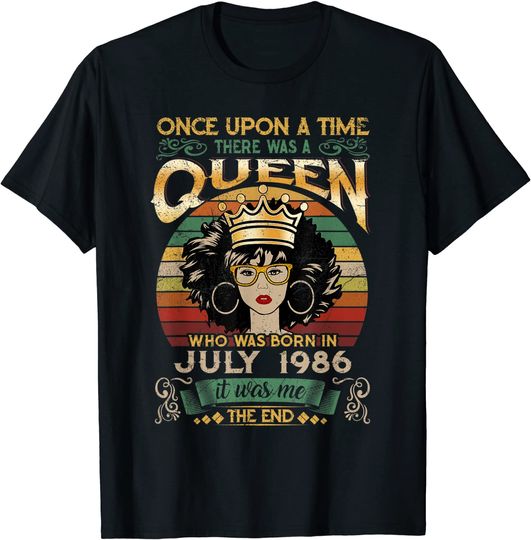 Girls 33rd Birthday Queen July 1986 Shirt Queen Birthday