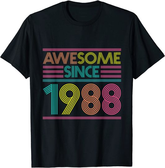 Discover Awesome Since 1988 33rd Birthday T Shirt