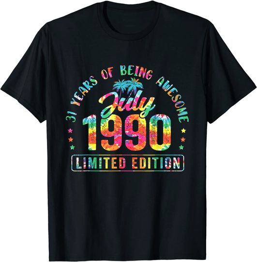 Discover Happy 31st Birthday Vintage July 1990 Shirt 31 Years Old T Shirt