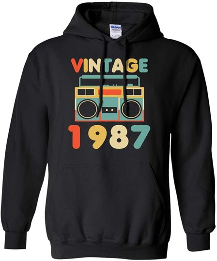 Discover Best Vintage Birthday Vintage 1987 Retro Classic Hoodie