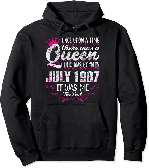 Discover Queen Born in July 1987  34th Birthday Hoodie