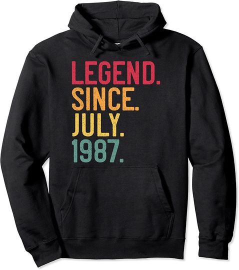 Discover Legend Since July 1987 34th Birthday Vintage Hoodie