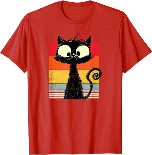 Discover T-shirt Unissexo Gato Preto Gato Retro Gato Macho