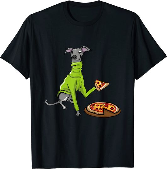 Discover Camisete Unissex com Cão e Pizza