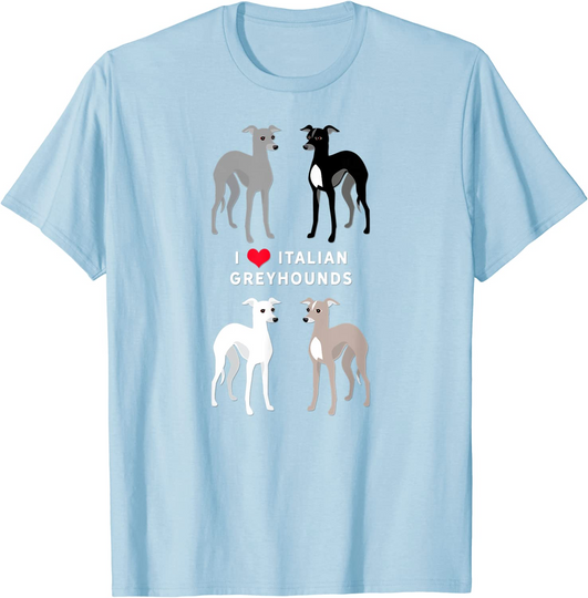 Discover Camisete Unissex I Love Italian Greyhounds