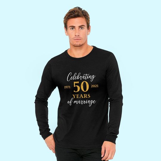 Discover 1971 Celebrating 50th Wedding Anniversary Men's Long Sleeves