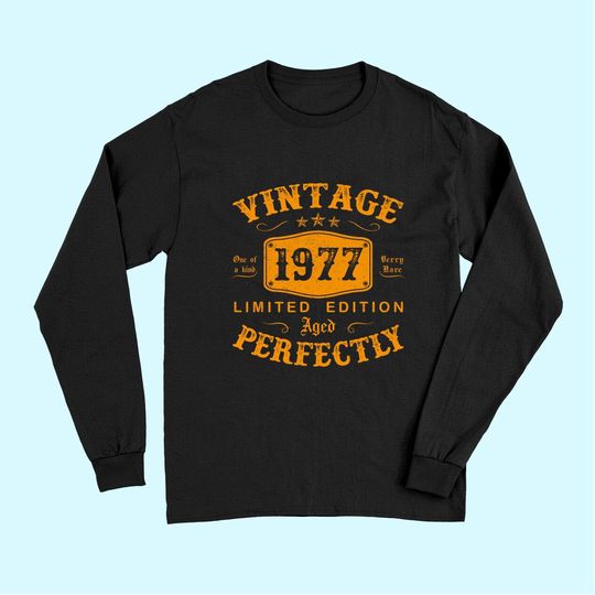 Discover 44 Year Old Birthday Gifts Vintage 1977 44th Birthday Long Sleeves