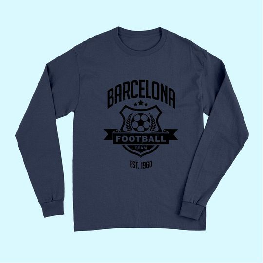 Discover Grunge Spain Barcelona Gameday Sport Soccer Fan Gift Long Sleeves
